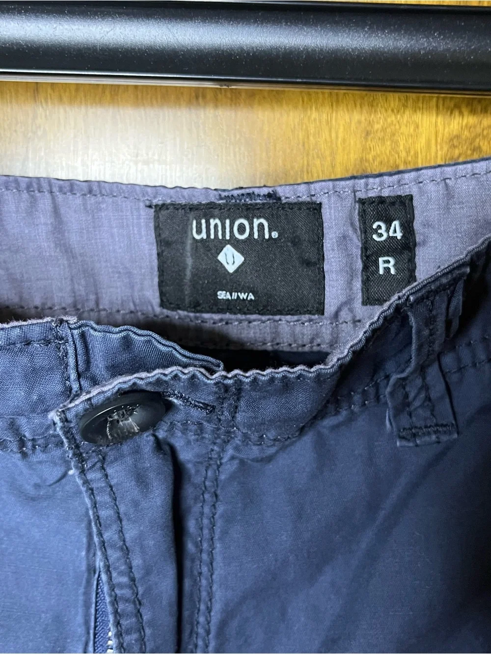 Union Men’s Navy Blue Cargo Shorts Size 34 Outdoor Utility Casual